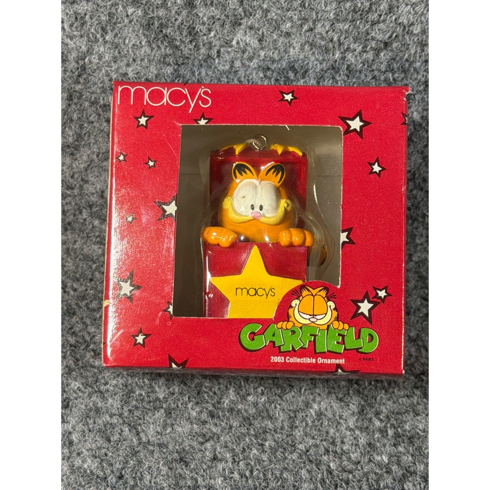 Vintage 2003 Garfield Macys Collectible Christmas Ornament New In Box NIB